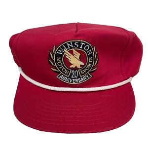 Vintage Winston Hat Cap Snapback Cigarette 90s Y2K Nascar Motosports 20th Rope